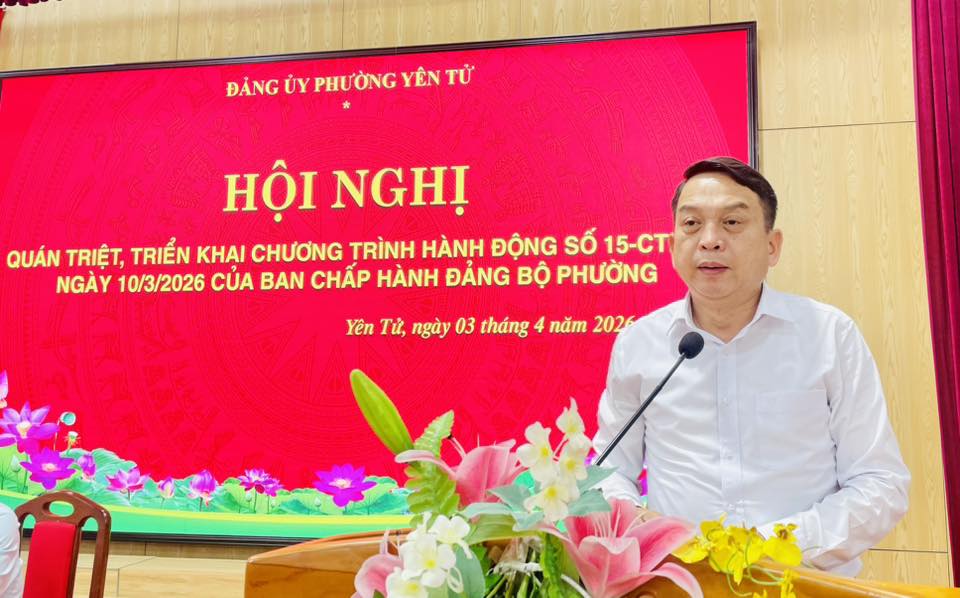 Giao ban giữa Thường trực Đảng ủy phường Yên Tử với Bí thư chi bộ, Trưởng khu, Trưởng ban công tác Mặt trận các khu dân cư quý I năm 2026