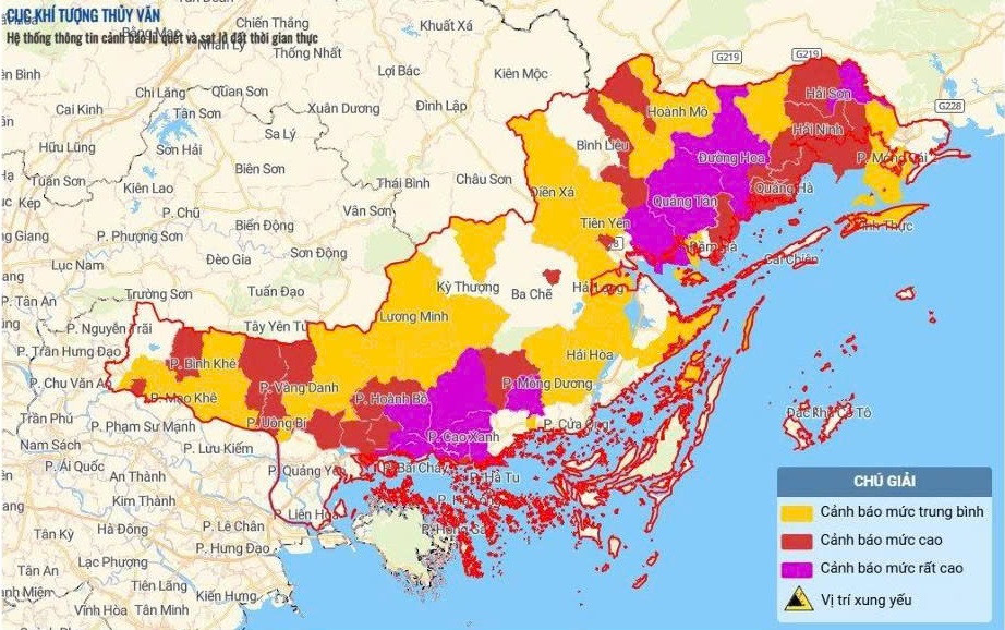TIN CẢNH BÁO NGẬP LỤT TỈNH QUẢNG NINH