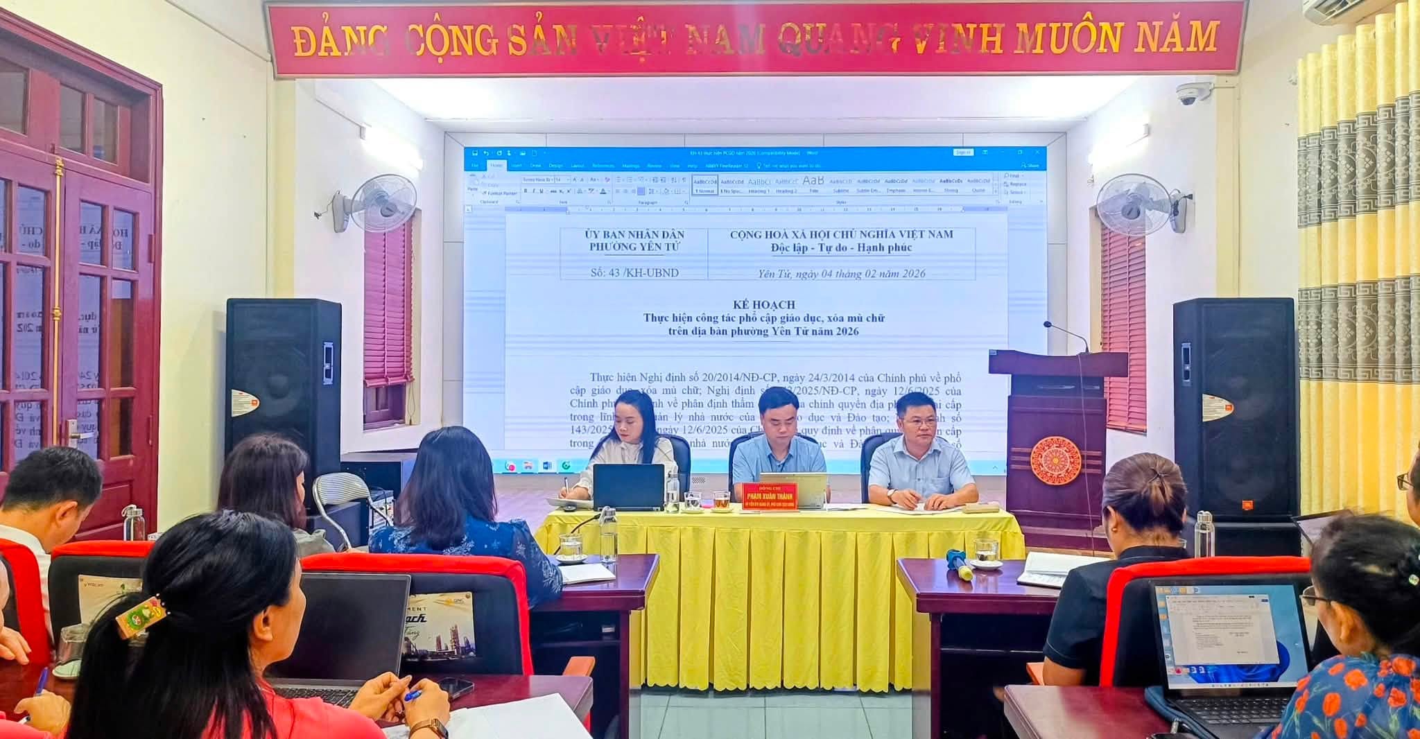 PHƯỜNG YÊN TỬ TRIỂN KHAI ĐIỀU TRA PHỔ CẬP GIÁO DỤC, XÓA MÙ CHỮ NĂM 2026